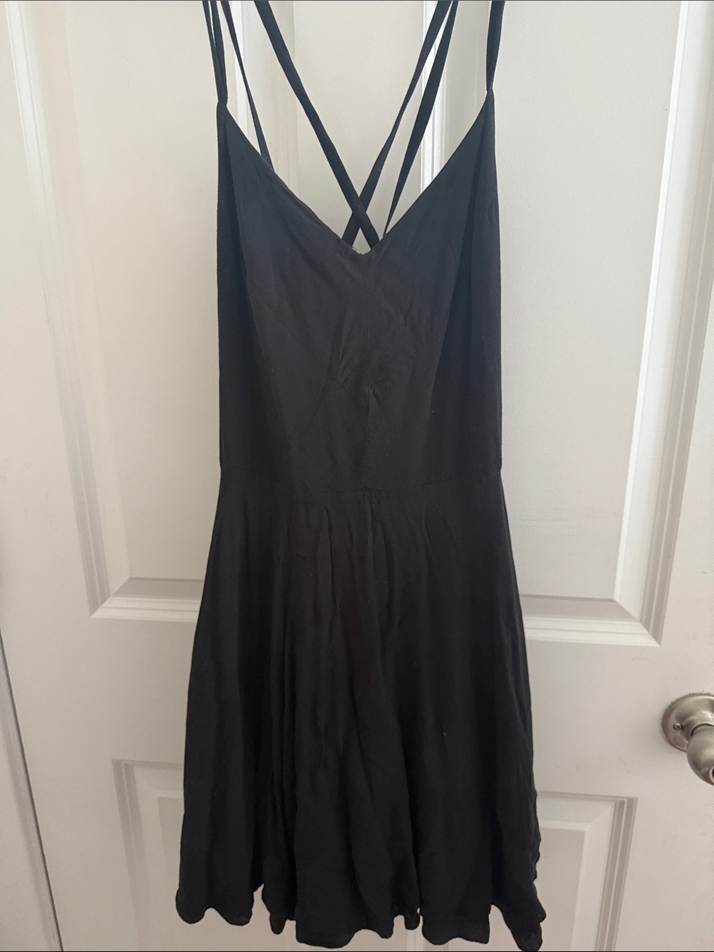 Black Strappy V-Neck Women's Dress